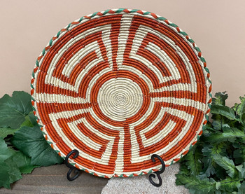 Hand Coiled Basket & Stand 12.25 (b6) - Mission Del Rey Southwest