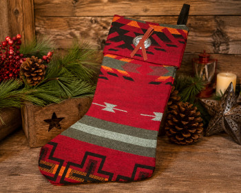 Southwest Native Design Christmas Stocking with Concho