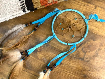 Native American dreamcatcher  4" -Turquoise