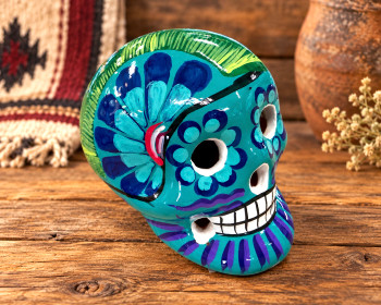 Hand Painted Mexican Day of the Dead Skull
