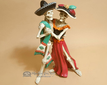 Day of The Dead Statue - Dancing Skeletons 12"