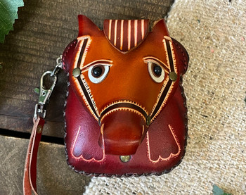 Hand Tooled Leather Coin Purse -Horse