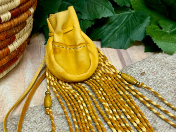 Deer Skin Medicine Bag -Gold