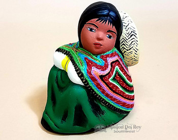 Hand Painted Clay w/ Woven Shawl