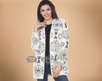 Southwest Design Cardigan -Soft Knitted Fabric