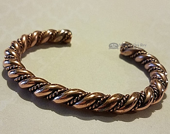 Large Twisted Copper Cuff Bracelet