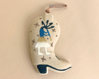 Navajo Sand Painted Ornament -Boot