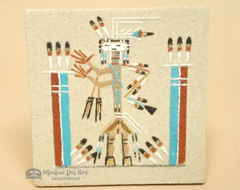 Native American Navajo Sand Painting 4"