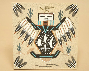 Native American Navajo Sand Painting 4" Native American Navajo Sand Painting 4"