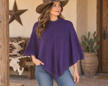 Alpaca Poncho - Purple