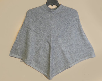 100% Alpaca Poncho - Grey