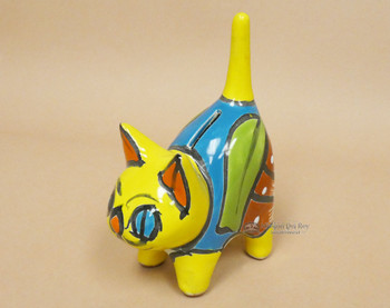 Hand Painted Mexican Talavera Cat