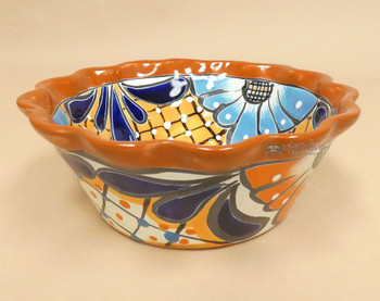 Hand Painted Mexican Talavera Flower Bowl