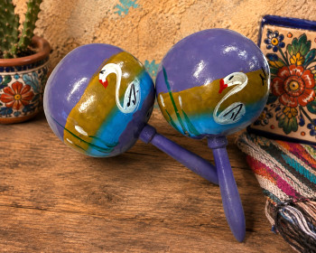 Hand Painted Mexican Gourd Rattles