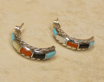 Native American Zuni Multi Stone Earrings