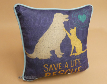 Save a Rescue Dog & Cat Pillow 10"x10"