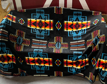 Blanket Throw In Southwest Print Orange Red Brown and Dark Turquoise – The  Great Mallard