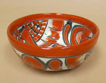 Mexican Talavera Footed Painted Salsa Bowl (33tal34)