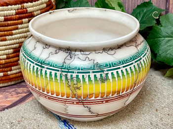 Navajo Colorband Horse Hair Vase
