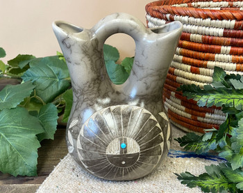 Navajo Etched Horsehair Wedding Vase