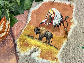 Hand Painted Rustic Rabbit Hide - Chief