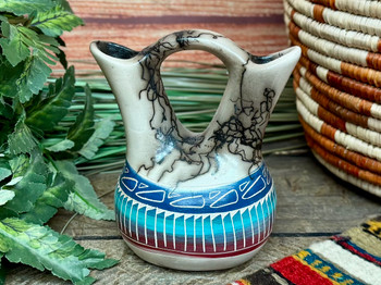 Navajo Rainbow Horsehair Wedding Vase
