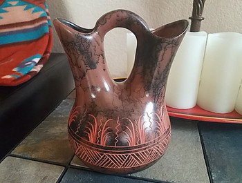 Navajo Horse Hair Color Band Wedding Vase