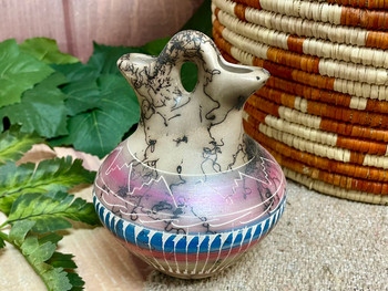 Navajo Rainbow Horsehair Wedding Vase