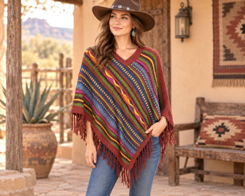 Alpaca V-Neck Poncho