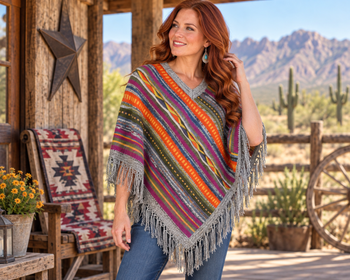 Alpaca V-Neck Poncho