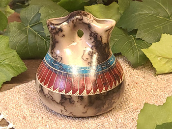 Navajo Dream Catcher Vase 4.5