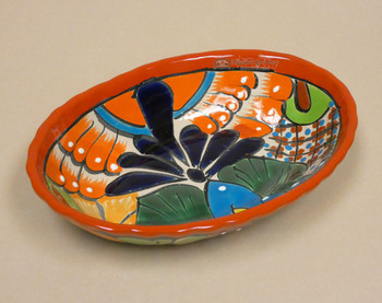 Oval Hand Painted Talavera Bowl