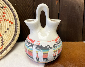 Navajo Etched Wedding Vase -Humming Bird