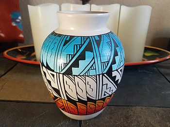 Native American Navajo Hand Painted Vase