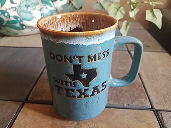 Don't Mess With Texas Drip Edge Mug 16oz. -Blue