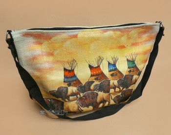 Southwestern Cowboy Art Purse -Buffalo Camp