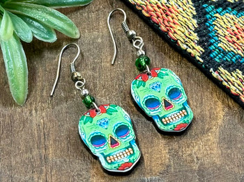 Day of the Dead Sugar Skull Earrings