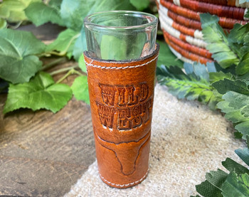 Leather Covered Shot Glass -Wild West