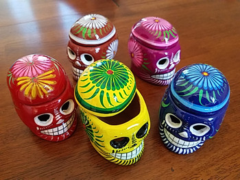 Assorted Mexican Hand Painted Clay  Boxes