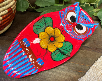 Hand Painted Ceramic Owl Spoon Rest