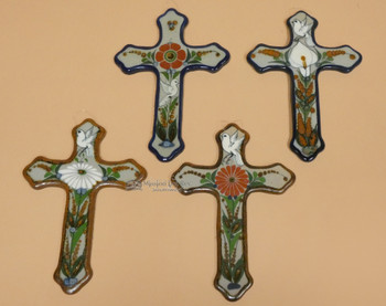 Assorted Hand Painted Mexican Ceramic Crosses