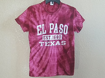 El Paso Tie Dye T Shirt -Burgundy