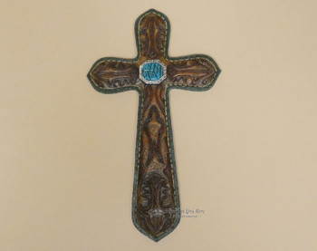 Leather & Turquoise Style Cross