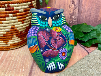 Matte Hand Painted Wall Owl