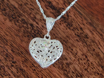 Sterling Silver Heart Pendant and Chain Necklace