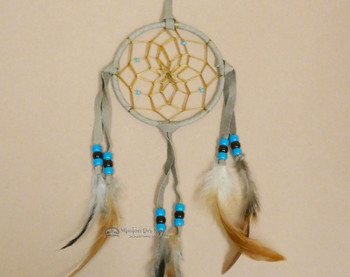 Navajo Deer Skin Dreamcatcher 4" -Old Style