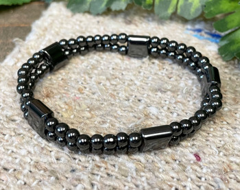 Hematite Stretch Bracelet -Two Row