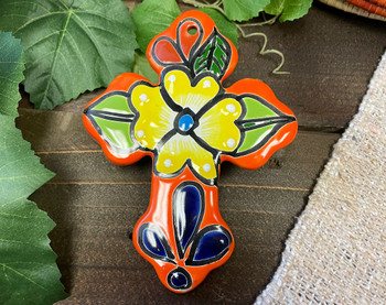 Rustic Talavera Wall Cross