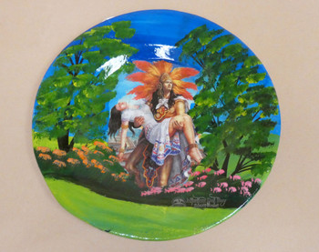 Rustic Hand Painted Art Plate 12"