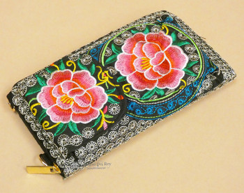 Rustic Embroidered Cell Phone Holder/Wallet